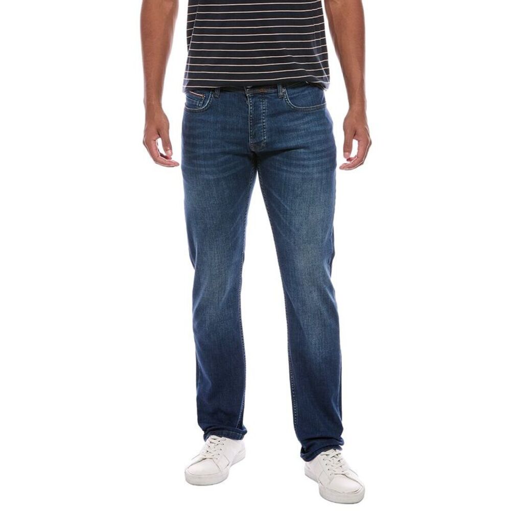 Hechter Mens Medium Wash Straight Jean, Blue